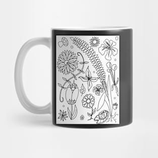 Flowery Coloring Page Mug